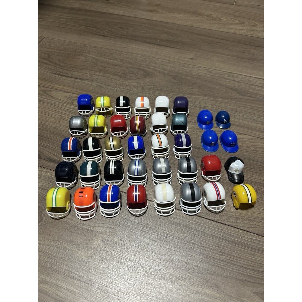 Vintage Lot 38 NFL MLB Mini Gumball Football Baseball Helmets Hats VTG Collect